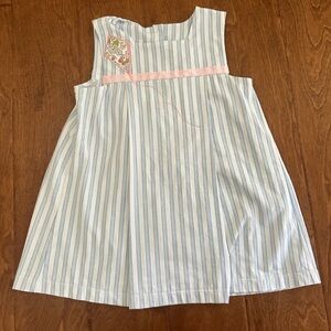 NWT Size 4T Lila and Hayes Striped Blue and White smocked Dress